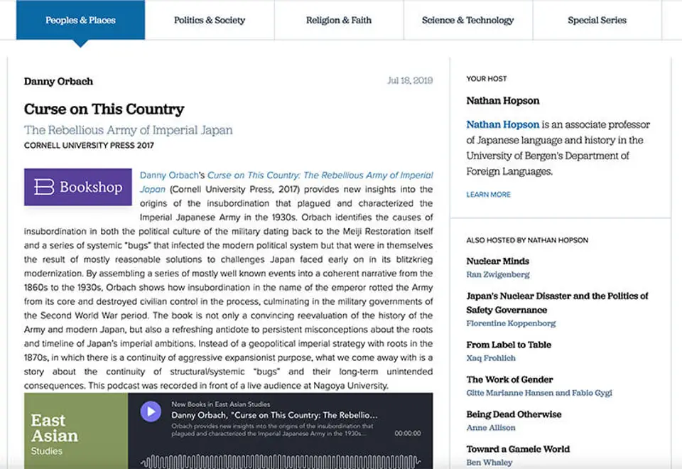 New Books Network: An Interview on Curse on this Country: The Rebellious Army of Imperial Japan