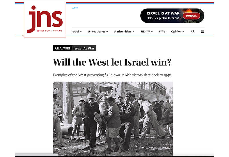 JNS: Israel-Hamas War: Will the West let Israel Win?