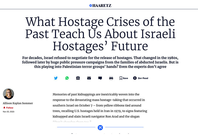 Haaretz: On the Hostage Question